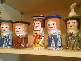 Whimsical Susan Paley vases and soap dispenser