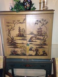Beautiful detailing on this Asian chest/bar.