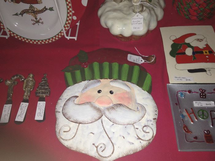 Christmas trivets, spreaders, and serving plates