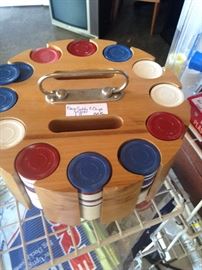 Poker chips and carousel case