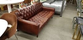 An Oxford Tuft Leather 7ft Sofa