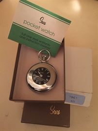 Retro Sears Pocket Watch with Box 