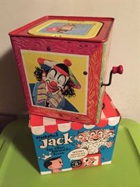 Tin Litho Mattel Jack in the Box with Box 