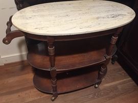 Marble Top Tea Cart