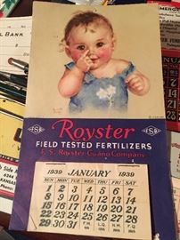 Small 1939 Royster Fertilizer Calendar