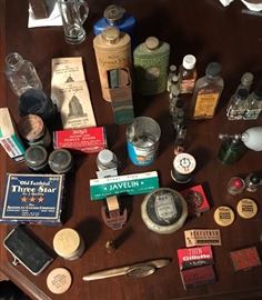 Old Bottles, Tins and Bathroom Items