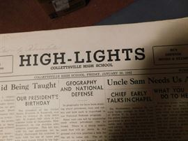 Old Collettsville High School Newspapers