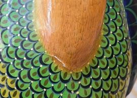 $650- Sergio Bustamante Paper Mache Ostrich Art Sculpture (Approx. 40" L x 21" W x 74" H, some minor damage)