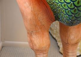 $650- Sergio Bustamante Paper Mache Ostrich Art Sculpture (Approx. 40" L x 21" W x 74" H, some minor damage)