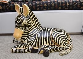 $300 - Sermel Tonala Jal Mexico Zebra Paper Mache Art Sculpture (Approx. 30" L x 15" W x 21" T)