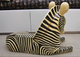 $300 - Sermel Tonala Jal Mexico Zebra Paper Mache Art Sculpture (Approx. 30" L x 15" W x 21" T)