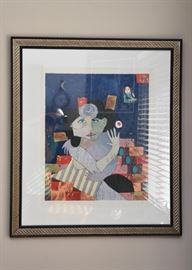 $250 - Framed Limited Edition Abstract Artwork, Signed by Artist (Approx. 35" x 30")