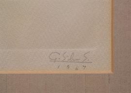 $125 - Framed Limited Edition Artwork - Flower Cart, 1967, Signed by Artist (Approx. 18" L x 26" H)