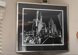 $250 - Framed Chicago Artwork, 1973 - Signed by Artist (Approx. 31" x 28")