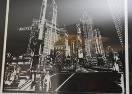 $250 - Framed Chicago Artwork, 1973 - Signed by Artist (Approx. 31" x 28")