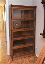 $600 - Oak Barrister Bookcase, 5 Pieces (Approx. 34" L x 12" W x 69" H)
