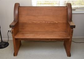 $300 - Vintage Wood Church Pew / Bench (No. 41) - Approx. 44" L x 38" Deep