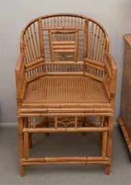 $300 for Pair - Bamboo & Cane Armchairs - SET OF 2 - (Each Approx. 21" W x 35"H)