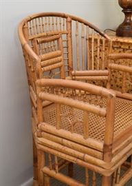 $300 for Pair - Bamboo & Cane Armchairs - SET OF 2 - (Each Approx. 21" W x 35"H)