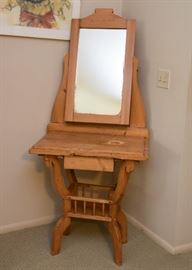 $350 - Natural Wood Vanity Table with Mirror