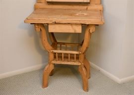 $350 - Natural Wood Vanity Table with Mirror