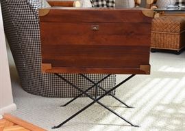 Wooden Storage Box / Chest with Iron Stand