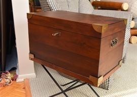Wooden Storage Box / Chest with Iron Stand