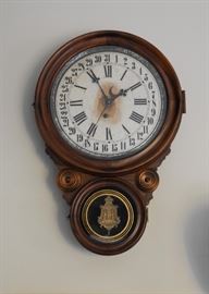 SOLD - Antique Wall Clock (Approx. 15" W x 24" H)