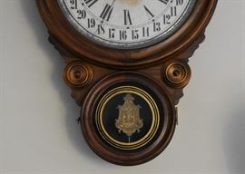 SOLD - Antique Wall Clock (Approx. 15" W x 24" H)