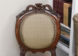 $200 - Antique Carved Wood Chair (Upholstered)