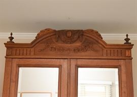 Antique Armoire / Wardrobe with Mirrored Doors (needs some repairs)