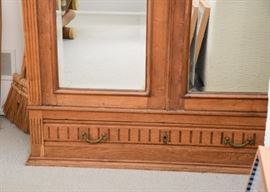 Antique Armoire / Wardrobe with Mirrored Doors (needs some repairs)