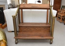 $300 - Oak & Brass Library Ladder / Stairs