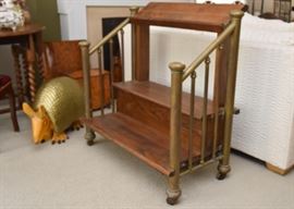 $300 - Oak & Brass Library Ladder / Stairs