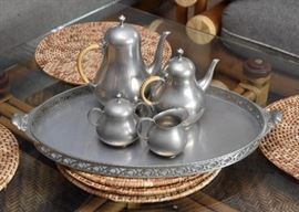 Vintage Coffee & Tea Set with Serving Tray