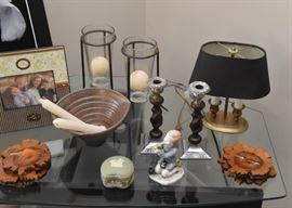 Picture Frames, Studio Pottery Bowl, Candle Holders, Coasters, Candlesticks, Wedgwood Trinket Box, Etc.