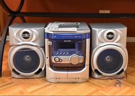 Sharp Bookshelf Stereo System with Speakers
