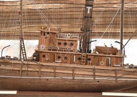 Model Ship in Display Case (Boston Towing Co.)