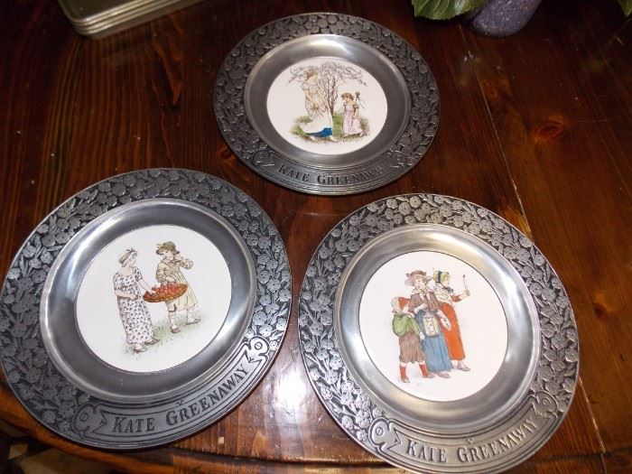 Kate  Greenaway Plates in Pewter Chargers