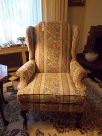 A pair of Queen Ann wing chairs