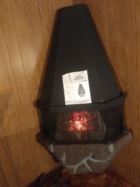 Retro Mid Century Electric Corner Wall Faux Fireplace Heater- has glowing logs,