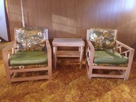 RARE Vintage Mid-Century Modern Patio Furniture YPSILANTI REED FURNITURE CO, Ionia, Michigan – Indoor Patio Couch, 3 tables & 2 Chairs