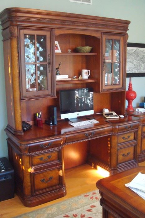 Aspenhome walnut two part secretary desk.