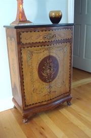 French style inlaid & decorated cabinet.