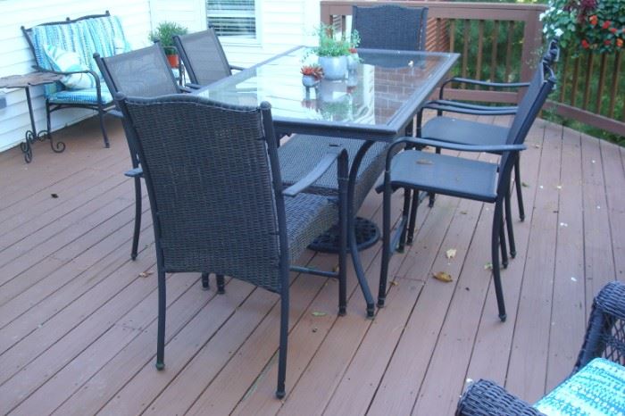 Patio table and chairs.