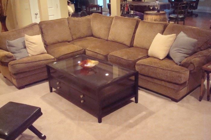 Temple sectional sofa and coffee table.
