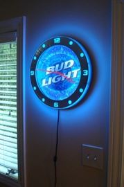 Lighted beer sign.