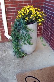 One of a pair urns and flowers.