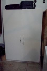 Garage cabinet with key.