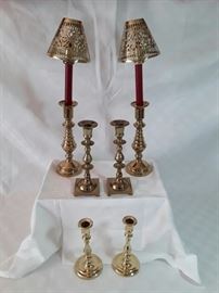 Three Pairs of Brass Candleholders   https://ctbids.com/#!/description/share/58706